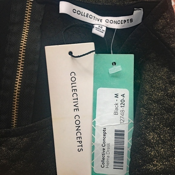 π
ΊCollective Concepts Stitch Fix Helma Dress Gold Black Quilt Textured - Picture 9 of 12